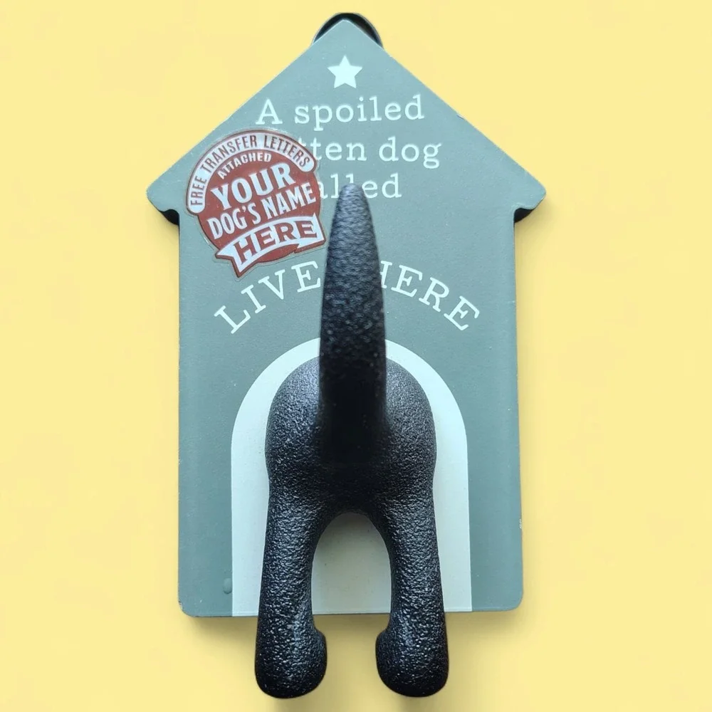 Personalized Dog Lead Hook Tail Hanger Spoiled Rotten Dog Wall Mount New